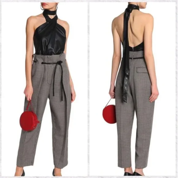 Magda Butrym Black Leather Wrap Halter Bodysuit 8 - Picture 1 of 13